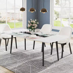 Lantine 70.8 Tavolo da Pranzo a Forma di Barca per 6-8 Persone, Tavolo da Cucina Industriale, Grande Tavolo da Pranzo in Legno per Cucina, Riunioni di Famiglia