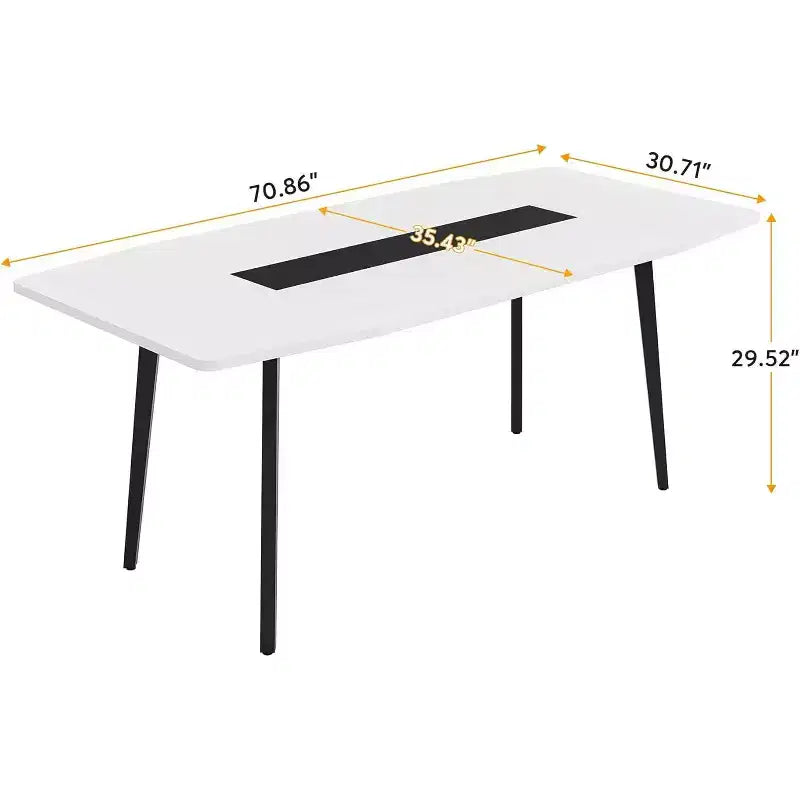 Lantine 70.8 Tavolo da Pranzo a Forma di Barca per 6-8 Persone, Tavolo da Cucina Industriale, Grande Tavolo da Pranzo in Legno per Cucina, Riunioni di Famiglia