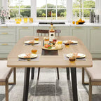 Lantine 70.8 Tavolo da Pranzo a Forma di Barca per 6-8 Persone, Tavolo da Cucina Industriale, Grande Tavolo da Pranzo in Legno per Cucina, Riunioni di Famiglia