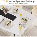 Lantine 70.8 Tavolo da Pranzo a Forma di Barca per 6-8 Persone, Tavolo da Cucina Industriale, Grande Tavolo da Pranzo in Legno per Cucina, Riunioni di Famiglia