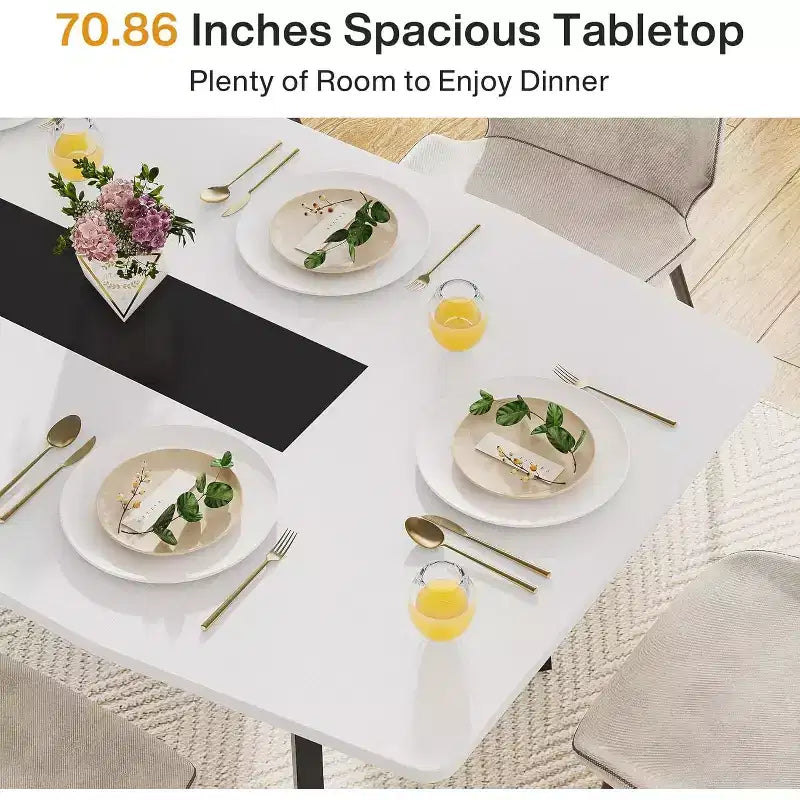 Lantine 70.8 Tavolo da Pranzo a Forma di Barca per 6-8 Persone, Tavolo da Cucina Industriale, Grande Tavolo da Pranzo in Legno per Cucina, Riunioni di Famiglia