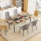 Lantine 70.8 Tavolo da Pranzo a Forma di Barca per 6-8 Persone, Tavolo da Cucina Industriale, Grande Tavolo da Pranzo in Legno per Cucina, Riunioni di Famiglia