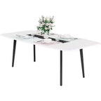 Lantine 70.8 Tavolo da Pranzo a Forma di Barca per 6-8 Persone, Tavolo da Cucina Industriale, Grande Tavolo da Pranzo in Legno per Cucina, Riunioni di Famiglia