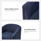 Poltrona imbottita Giles Morden con gambe rimovibili e contenitore Ottaman-BLU NAVY