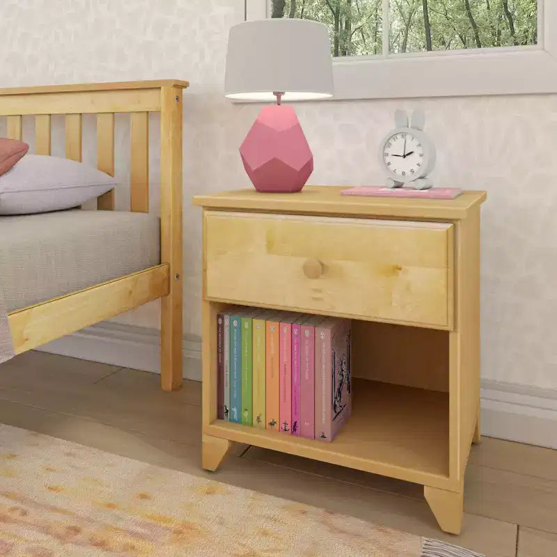 Max & Lily Comodino Classico in Legno con 1 Cassetto, Tavolino da Notte/Tavolino per Bambini, Comodino Piccolo per Camera da Letto