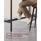 VASAGLE, Bancone Stretto e Lungo, Cucina Sala da Pranzo, Tavolo Alto da Pub, Robusta Struttura in Metallo, Design Industriale, 40 x 120 x 90 cm