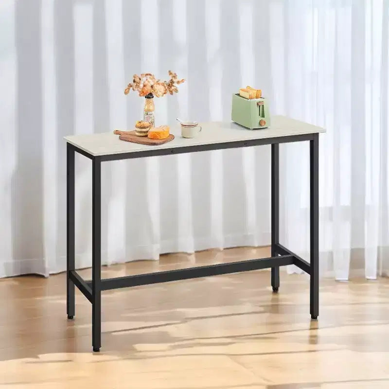 VASAGLE, Bancone Stretto e Lungo, Cucina Sala da Pranzo, Tavolo Alto da Pub, Robusta Struttura in Metallo, Design Industriale, 40 x 120 x 90 cm