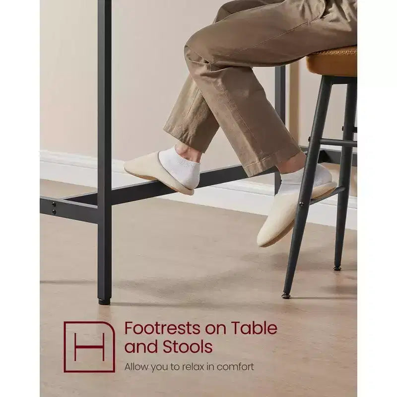 VASAGLE, Bancone Stretto e Lungo, Cucina Sala da Pranzo, Tavolo Alto da Pub, Robusta Struttura in Metallo, Design Industriale, 40 x 120 x 90 cm