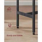 VASAGLE, Bancone Stretto e Lungo, Cucina Sala da Pranzo, Tavolo Alto da Pub, Robusta Struttura in Metallo, Design Industriale, 40 x 120 x 90 cm