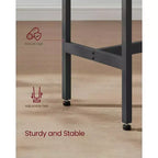 VASAGLE, Bancone Stretto e Lungo, Cucina Sala da Pranzo, Tavolo Alto da Pub, Robusta Struttura in Metallo, Design Industriale, 40 x 120 x 90 cm