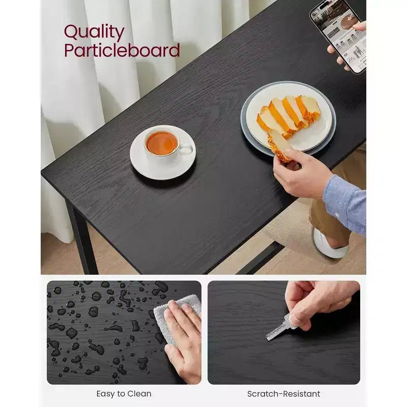 VASAGLE, Bancone Stretto e Lungo, Cucina Sala da Pranzo, Tavolo Alto da Pub, Robusta Struttura in Metallo, Design Industriale, 40 x 120 x 90 cm