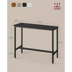 VASAGLE, Bancone Stretto e Lungo, Cucina Sala da Pranzo, Tavolo Alto da Pub, Robusta Struttura in Metallo, Design Industriale, 40 x 120 x 90 cm