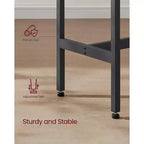 VASAGLE, Bancone Stretto e Lungo, Cucina Sala da Pranzo, Tavolo Alto da Pub, Robusta Struttura in Metallo, Design Industriale, 40 x 120 x 90 cm