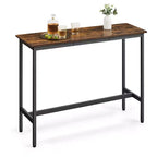 VASAGLE, Bancone Stretto e Lungo, Cucina Sala da Pranzo, Tavolo Alto da Pub, Robusta Struttura in Metallo, Design Industriale, 40 x 120 x 90 cm