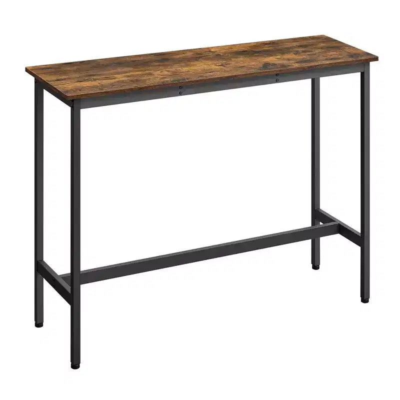VASAGLE, Bancone Stretto e Lungo, Cucina Sala da Pranzo, Tavolo Alto da Pub, Robusta Struttura in Metallo, Design Industriale, 40 x 120 x 90 cm