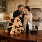 Tirrinia Portabottiglie da Vino a Forma di Albero di Natale in Bambù - Supporto Autoportante per 6 Bottiglie per Cucina, Bar e Conservazione Domestica