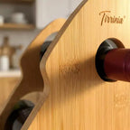 Tirrinia Portabottiglie da Vino a Forma di Albero di Natale in Bambù - Supporto Autoportante per 6 Bottiglie per Cucina, Bar e Conservazione Domestica