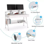 Lantine Modern 47 Scrivania per Computer con Ripiano e Cassetti, Scrivania da Ufficio Tavolo da Studio con Alzamonitor per Ufficio Domestico