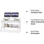 Lantine Modern 47 Scrivania per Computer con Ripiano e Cassetti, Scrivania da Ufficio Tavolo da Studio con Alzamonitor per Ufficio Domestico