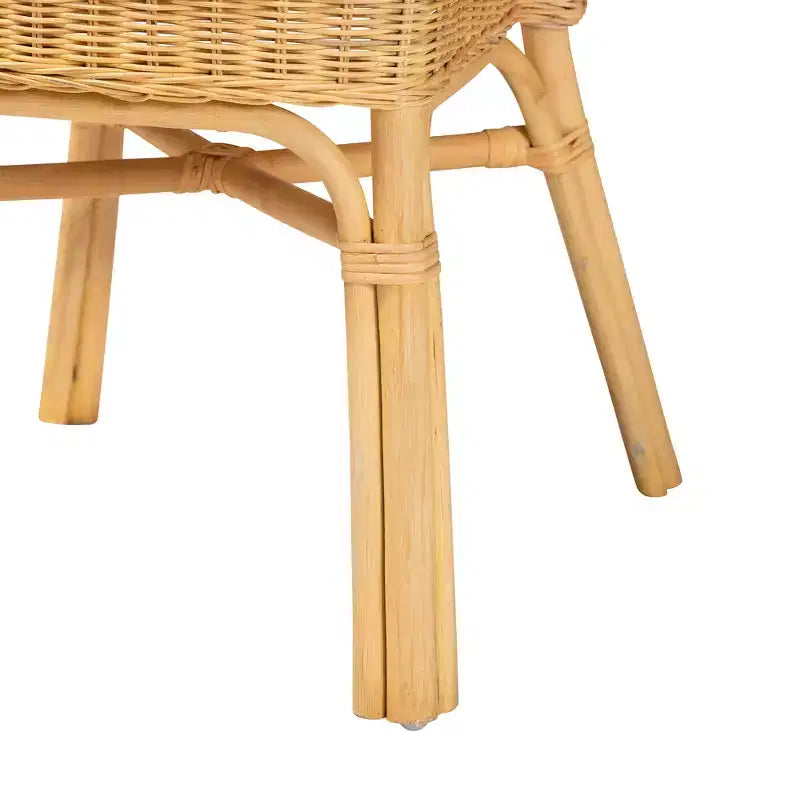 bali & pari Barito Sedia da pranzo in rattan naturale marrone, moderna bohémien