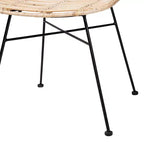 bali & pari Sedia da pranzo in rattan marrone naturale e metallo nero, in stile bohémien moderno di Manhattan, set da 2 pezzi