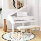 Panca d'ingresso vintage francese Costway 47, imbottita, con gambe in legno di gomma, beige/grigio
