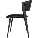 LeisureMod Aspen Sedia da Pranzo Moderna in Pelle PU - Sedia Laterale con Schienale Curvo Ergonomico e Robuste Gambe in Metallo Nero Opaco