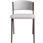 LeisureMod Aspen Sedia da Pranzo Moderna in Pelle PU - Sedia Laterale con Schienale Curvo Ergonomico e Robuste Gambe in Metallo Nero Opaco
