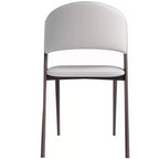 LeisureMod Aspen Sedia da Pranzo Moderna in Pelle PU - Sedia Laterale con Schienale Curvo Ergonomico e Robuste Gambe in Metallo Nero Opaco