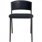 LeisureMod Aspen Sedia da Pranzo Moderna in Pelle PU - Sedia Laterale con Schienale Curvo Ergonomico e Robuste Gambe in Metallo Nero Opaco