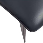 LeisureMod Aspen Sedia da Pranzo Moderna in Pelle PU - Sedia Laterale con Schienale Curvo Ergonomico e Robuste Gambe in Metallo Nero Opaco