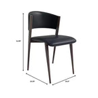 LeisureMod Aspen Sedia da Pranzo Moderna in Pelle PU - Sedia Laterale con Schienale Curvo Ergonomico e Robuste Gambe in Metallo Nero Opaco