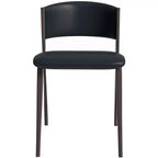 LeisureMod Aspen Sedia da Pranzo Moderna in Pelle PU - Sedia Laterale con Schienale Curvo Ergonomico e Robuste Gambe in Metallo Nero Opaco