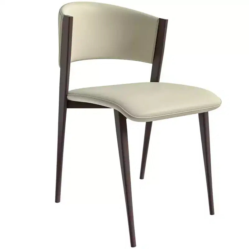 LeisureMod Aspen Sedia da Pranzo Moderna in Pelle PU - Sedia Laterale con Schienale Curvo Ergonomico e Robuste Gambe in Metallo Nero Opaco
