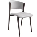 LeisureMod Aspen Sedia da Pranzo Moderna in Pelle PU - Sedia Laterale con Schienale Curvo Ergonomico e Robuste Gambe in Metallo Nero Opaco