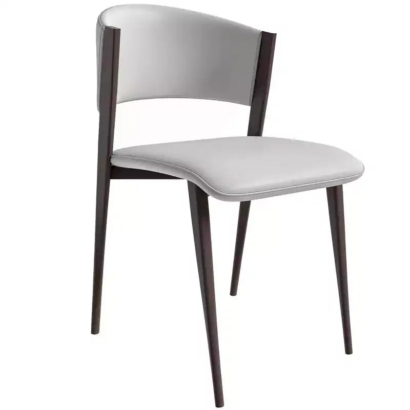 LeisureMod Aspen Sedia da Pranzo Moderna in Pelle PU - Sedia Laterale con Schienale Curvo Ergonomico e Robuste Gambe in Metallo Nero Opaco