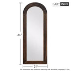 Dovelina Specchio a figura intera con cornice in legno ad arco, da appoggio
