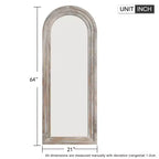 Dovelina Specchio a figura intera con cornice in legno ad arco, da appoggio