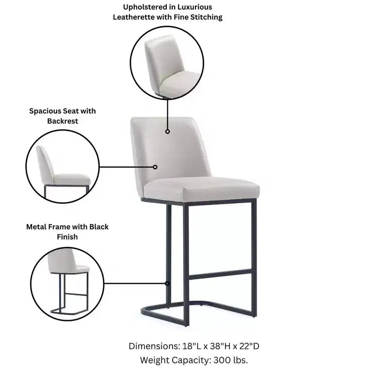 Manhattan Comfort Set di 3 Sgabelli da Bar Altezza Bancone Serena