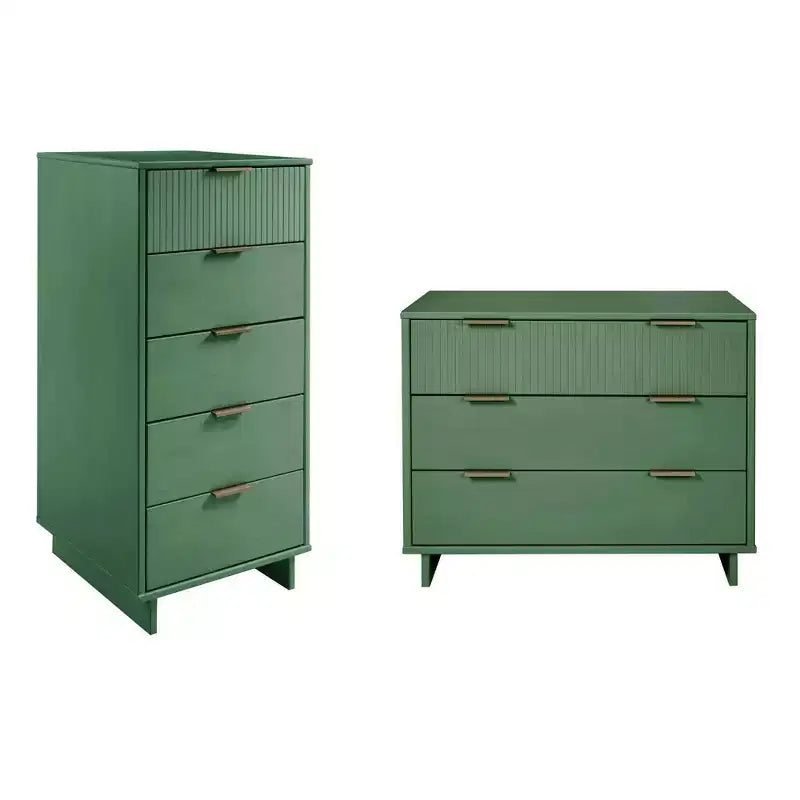 Manhattan Comfort 2pc Granville Narrow Chest and Dresser Bedroom Set