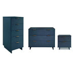 Manhattan Comfort 3pc Granville Narrow Chest with Dresser and Nightstand Bedroom Set