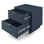 Set camera da letto Manhattan Comfort 3 pezzi Granville Comò stretto con cassettiera e comodino