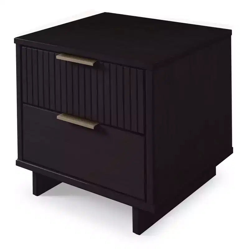 Set camera da letto Manhattan Comfort 3 pezzi Granville Comò stretto con cassettiera e comodino