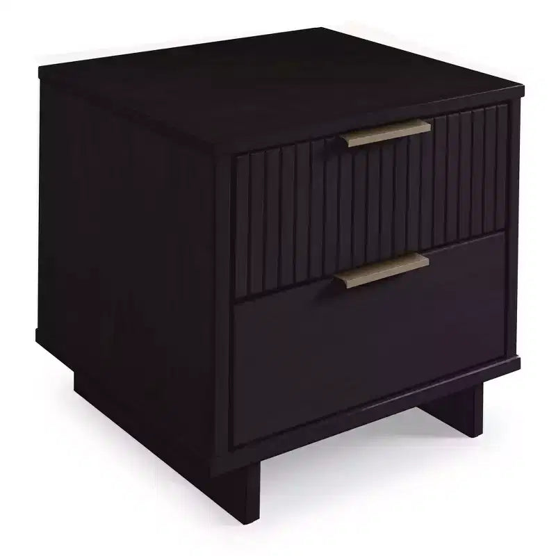 Set camera da letto Manhattan Comfort 3 pezzi Granville Comò stretto con cassettiera e comodino