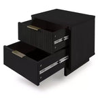 Set camera da letto Manhattan Comfort 3 pezzi Granville Comò stretto con cassettiera e comodino