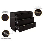 Set camera da letto Manhattan Comfort 3 pezzi Granville Comò stretto con cassettiera e comodino