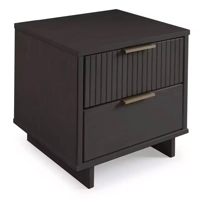 Set camera da letto Manhattan Comfort 3 pezzi Granville Comò stretto con cassettiera e comodino