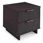 Set camera da letto Manhattan Comfort 3 pezzi Granville Comò stretto con cassettiera e comodino