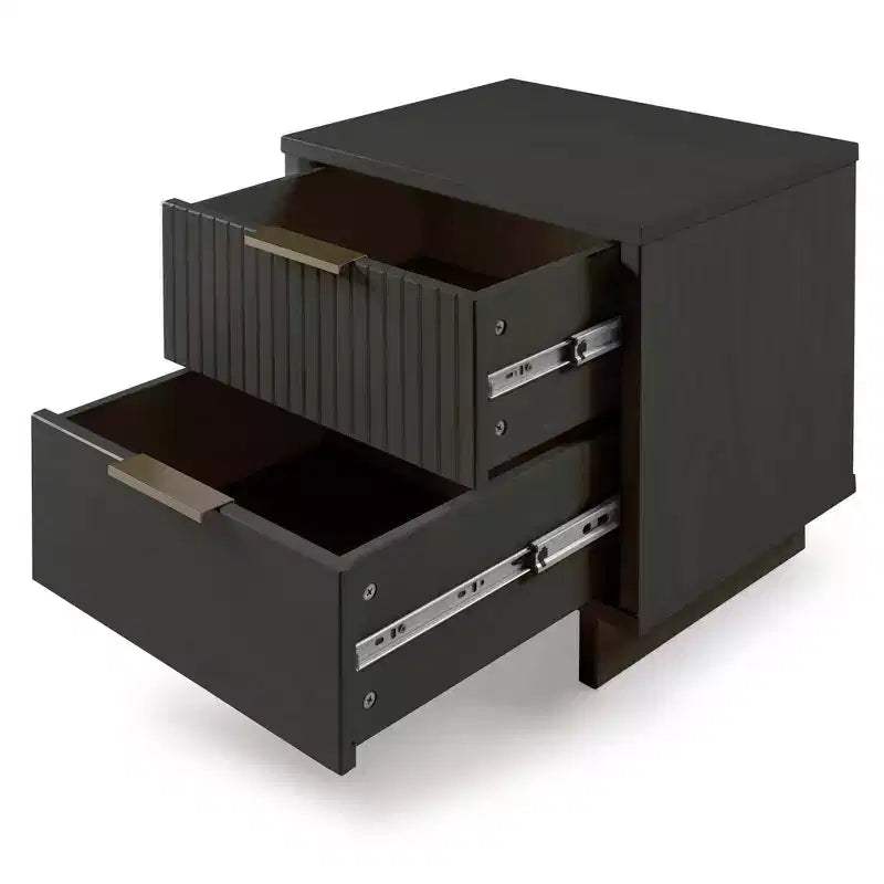Set camera da letto Manhattan Comfort 3 pezzi Granville Comò stretto con cassettiera e comodino