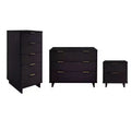 Set camera da letto Manhattan Comfort 3 pezzi Granville Comò stretto con cassettiera e comodino